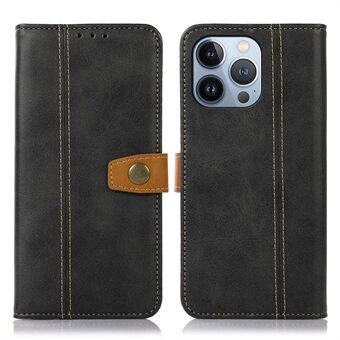 For iPhone 13 Pro Max 6.7 inch All-around Protection Magnetic Case Textured Leather Wallet Flip Phone Cover with Stand