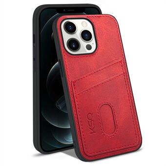 KSQ 003 Series for iPhone 13 Pro Max 6.7 inch Mobile Phone Case PU Leather Coated PC+TPU Hybrid Anti-fall Shell with Card Slots