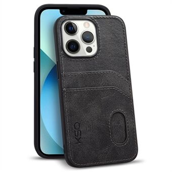 KSQ 001 Series All Edge Wrapped Case for iPhone 13 Pro Max 6.7 inch, Card Slots Design Soft TPU+PC+PU Leather Phone Cover