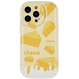 Voor iPhone 13 Pro Max 6.7 inch Telefoon Cover Leuke Cartoon Kaas Patroon Afdrukken Vier Hoek Airbag Anti-val Soft TPU Case: