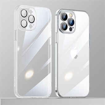 SULADA Crystal Steel -serie voor iPhone 13 Pro Max 6,7 inch Zachte TPU- Edge + achterplaat van gehard glas Helder telefoonhoesje Galvaniseren Anti-drop Cover