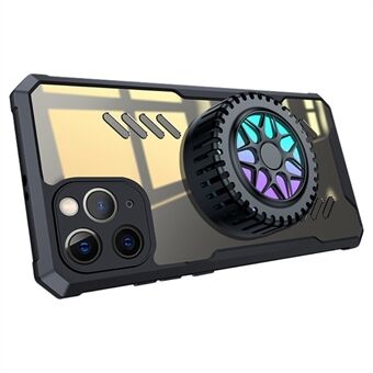 Warmteafvoer Case Voor iPhone 13 Pro Max 6.7 inch, Anti- Scratch Hollow-out Gaming Achterkant Anti-drop Telefoon Shell met Koelventilator