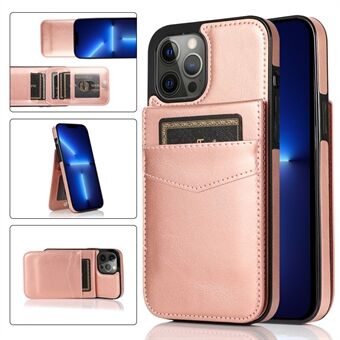 Voor iPhone 13 Pro Max Kaartsleuven Telefoon Kickstand Case PU-leer gecoate TPU-achterkant