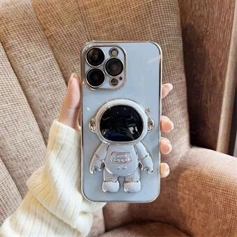 Voor iPhone 13 Pro Max 6.7 inch Astronaut Kickstand TPU Phone Case Galvaniseren Anti Scratch Beschermhoes: