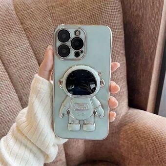 Voor iPhone 13 Pro Max 6.7 inch Astronaut Kickstand TPU Phone Case Galvaniseren Anti Scratch Beschermhoes: