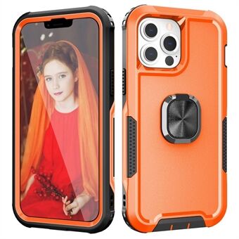 Voor iPhone 13 Pro Max 6.7 inch 3-in-1 Telefoon Case Kickstand Goed beschermde TPU + PC Hybride mobiele telefoon Achterkant: