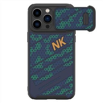 NILLKIN Voor iPhone 13 Pro Max 6,7 inch Honingraattextuur PC + TPU-telefoonhoes met verschuifbare camerahoes