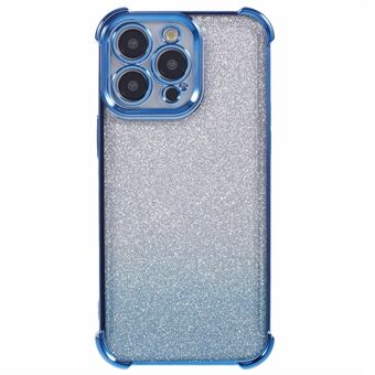 Voor iPhone 13 Pro Max TPU-hoesje met hartpatroon, glitterrandverloop en antislip-telefoonhoes.