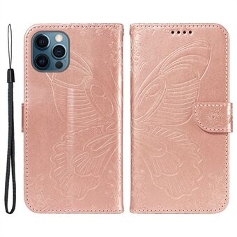 Voor iPhone 13 Pro Max Stand Case Butterfly Imprint Lederen Telefoonhoes met Portemonnee