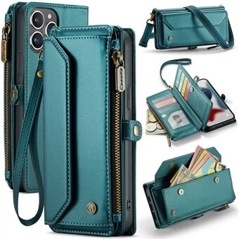 CASEME C36-serie voor iPhone 13 Pro Max case Leren crossbody telefoontas cover met 10 kaarthouder.