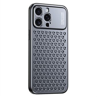 Voor iPhone 13 Pro Max hoesje van aluminiumlegering+TPU met honingraatstructuur en warmteafvoerende telefoonhoes.