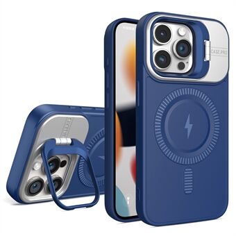 Voor iPhone 13 Pro Max Magnetische Hoes PC+TPU Telefoonhoes met Lensframe en Kickstand