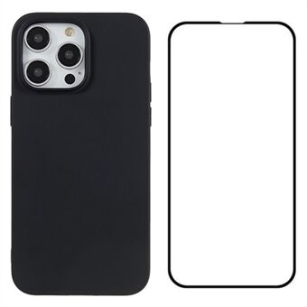 WANLONFENG MS-serie voor iPhone 13 Pro Max Hoes TPU Zachte Telefoonhoes met Schermfolie (Groot Lensgat)