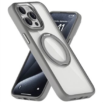 Voor iPhone 13 Pro Max hoesje compatibel met MagSafe standaard acryl+TPU doorzichtig telefoonhoesje - grijs