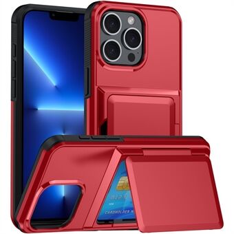 Voor iPhone 13 Pro Max Hoesjes Kaartsleuf TPU+PC Kickstand Telefoonhoesje