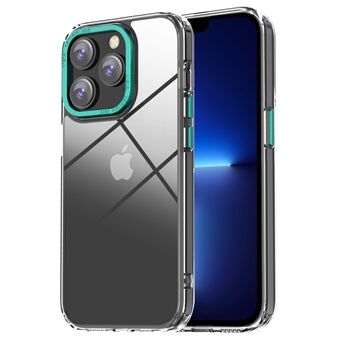 AHASTYLE PC06-B Voor iPhone 13 Pro Max 6,7 inch Schokbestendig Hoesje Kristalhelder Anti-val Telefoonhoes Harde PC Zachte TPU Telefoonhoes met metalen cameraframe
