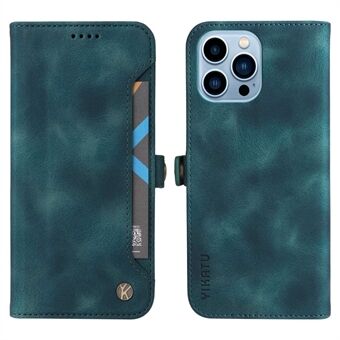 YIKATU YK-002 Voor iPhone 13 Pro Max 6.7 inch Portemonnee Stand Skin-touch Gevoel PU Lederen Telefoon Shell Outer Card Slot anti- Scratch Telefoon Case