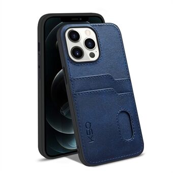 KSQ Stijl-A Voor iPhone 13 Pro Max 6.7 inch PU Leer Gecoat TPU Beschermhoes Schokbestendig Telefoon Case met 2 Kaartsleuven