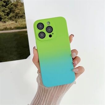 Voor iPhone 13 Pro Max 6.7 inch Stijlvolle Gradient Beschermhoes Skin-touch PC Anti-drop Cover met Lens Beschermende Film