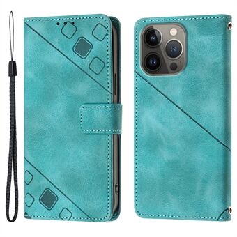 PT005 YB Imprinting Series-6 Beschermende Shell voor iPhone 13 Pro Max 6.7 inch Skin Touch Leather Stand Wallet Case