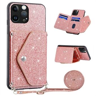 Voor iPhone 13 Pro Max 6,7 inch PU-leer + TPU-hoes Driehoek kaarthouder Standaard telefoonhoes