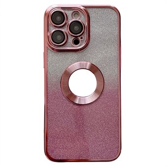 Voor iPhone 13 Pro Max 6.7 inch Zachte TPU Glitter Telefoon Case CD Textuur Logo View Galvaniseren Cover met Camera Lens Film