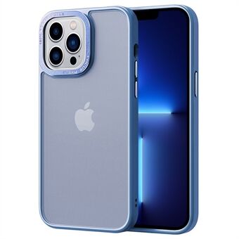 Voor iPhone 13 Pro Max Anti- Scratch metalen cameraframe Doorschijnend mat PC + TPU-hoes Skin-touch telefoonhoes