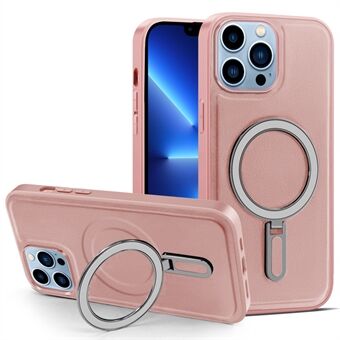 Magnetische hoes voor iPhone 13 Pro Max 6,7 inch PU-leer gecoat PC+TPU telefoonhoesje met standaard