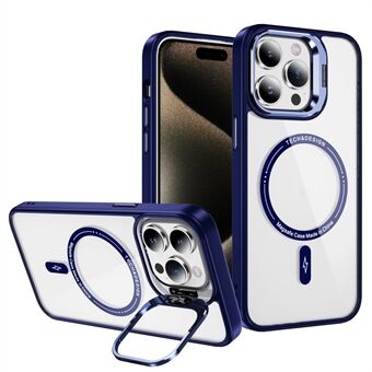 YSM Voor iPhone 13 Pro Max Transparante Hoes Magneet Telefoonhoesje met Camera Standaard