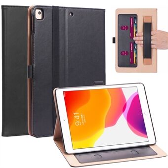 WY-2099 voor iPad 10.2 (2021) / (2020) / (2019) Leren hoes Stand Kaartsleuven Tablet hoes met elastiek en draagriem