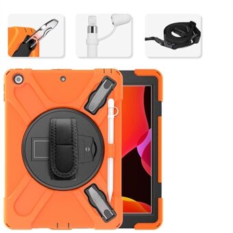 X-Shape PC + TPU Hybrid Case / Twee soorten standaard / Handriem en schouderriem / Pensleuf voor iPad 10.2 (2021) / (2020) / (2019)