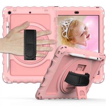 PC + TPU Hybrid case met 360 graden draaibare Kickstand draagriem en schouderriem voor iPad 10.2 (2021) / (2020) / (2019)