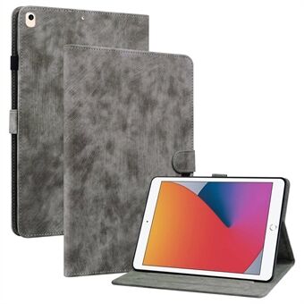 Voor iPad 10.2 (2021) / (2019) / (2020) schattig tijgerpatroon bedrukt beschermhoes TPU + PU-leer Auto Wake / Sleep Stand Cover met kaartsleuf