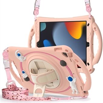 Voor iPad Pro 10,5-inch (2017) / iPad Air 10,5-inch (2019) / iPad 10.2 (2021) / (2020) / (2019) tablethoes Astronaut PC+Siliconen standaardhoes met handriem / schouderriem