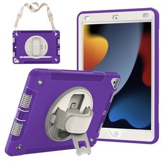 TPU+PC-tablethoes voor iPad 10.2 (2019) / (2020) / (2021), Handriem Kickstand Cover met schouderriem