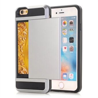 Scratch-proof Slide Card Holder PC + TPU Hybrid Case for iPhone SE (2020)/SE (2022)/8/7 4.7 inch