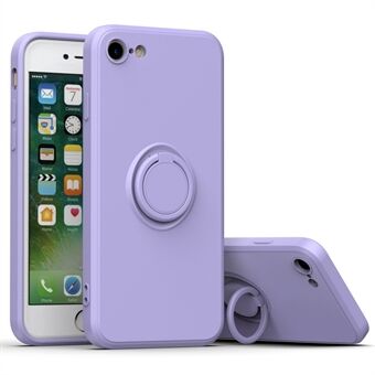 For iPhone 7 / iPhone 8 / iPhone SE 2020/2022, Phone Case Wear-resistant TPU Rubberized Shockproof Phone Shell with Ring Kickstand