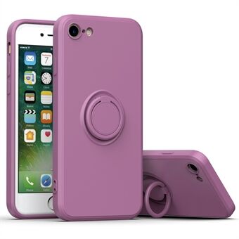 For iPhone 7 / iPhone 8 / iPhone SE 2020/2022, Phone Case Wear-resistant TPU Rubberized Shockproof Phone Shell with Ring Kickstand