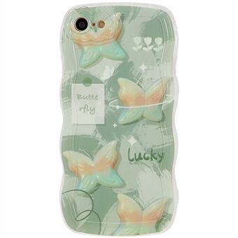 Voor iPhone 7 / 8 4,7 inch / SE (2020) / SE (2022) Golvende Edge glanzend patroon bedrukt Soft TPU telefoonhoes achterkant - dubbel
