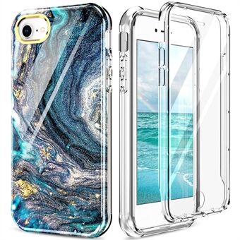 Voor iPhone 7/8 4,7 inch / SE (2020) / SE (2022) IMD-patroon Vier hoeken Anti-val 3-in-1 PC+TPU rondom beschermhoes met ingebouwde PET-schermfilm