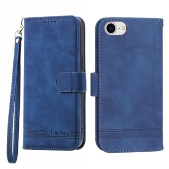 DIERFENG DF-03 telefoonhoes voor iPhone 7 / iPhone 8 / iPhone SE 2020/2022, lijnen bedrukt lederen beschermende telefoonhoes Stand