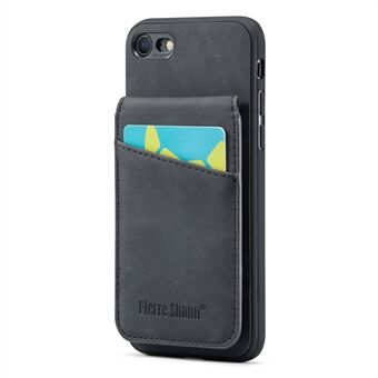 FIERRE SHANN Voor iPhone 7 / iPhone 8 / iPhone SE 2020/2022, Kaarthouder Telefoonhoes Standaard PU-leer + TPU-hoes