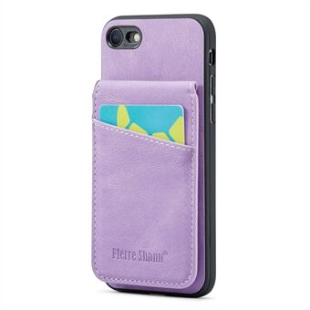 FIERRE SHANN Voor iPhone 7 / iPhone 8 / iPhone SE 2020/2022, Kaarthouder Telefoonhoes Standaard PU-leer + TPU-hoes