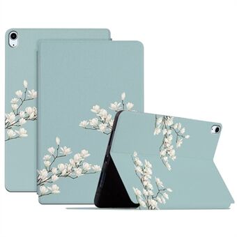 Voor Apple iPad Air (2020) / Air (2022) Auto Wake / Sleep-functie Bloempatroon Bedrukt Tablethoes Leer + TPU Folio Flip Protector met Stand