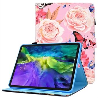 Voor iPad Pro 11-inch (2018) / (2020) / Air (2020) / (2022) PU-lederen Stand Folio-beschermhoes Kaartsleuven Patroonafdrukken Stiksels Stand Case