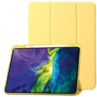 Tablethoes voor iPad Pro 11 (2018) / (2020) / (2021) / (2022) / iPad Air (2020) / (2022) / iPad 10.9 (2022) Leer + Helder Acryl Trifold Stand Cover