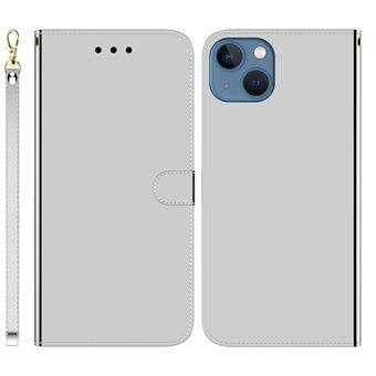 Spiegelachtige Surface Phone Case voor iPhone 14 6,1 inch, Folio Flip PU-lederen Stand portemonnee-stijl mobiele telefoonbeschermer