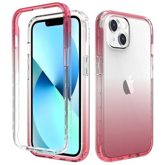 Voor iPhone 14 6.1 inch Scratch Anti-drop Transparant TPU + PC Hybrid Case Gradiëntkleur Telefoon Shell: