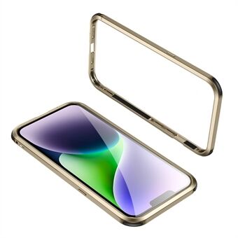 Le-Lock-serie metalen bumperhoes voor iPhone 14 Anti-drop slanke framehoes Schokbestendige beschermhoes zonder achterkant