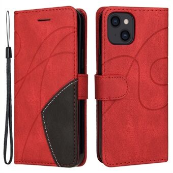 KT Leather Series-1 voor iPhone 14 6.1 inch Dual-color Stand PU lederen telefoonstandaard Case Folio Flip Wallet Cover